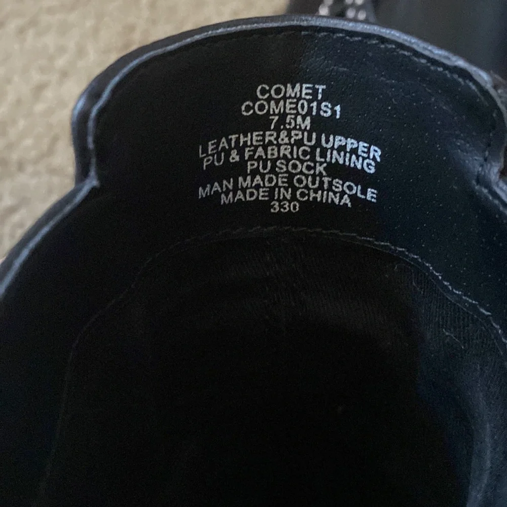 Black Studded Buckle Block Heel Ankle Boots - Picture 4 of 13